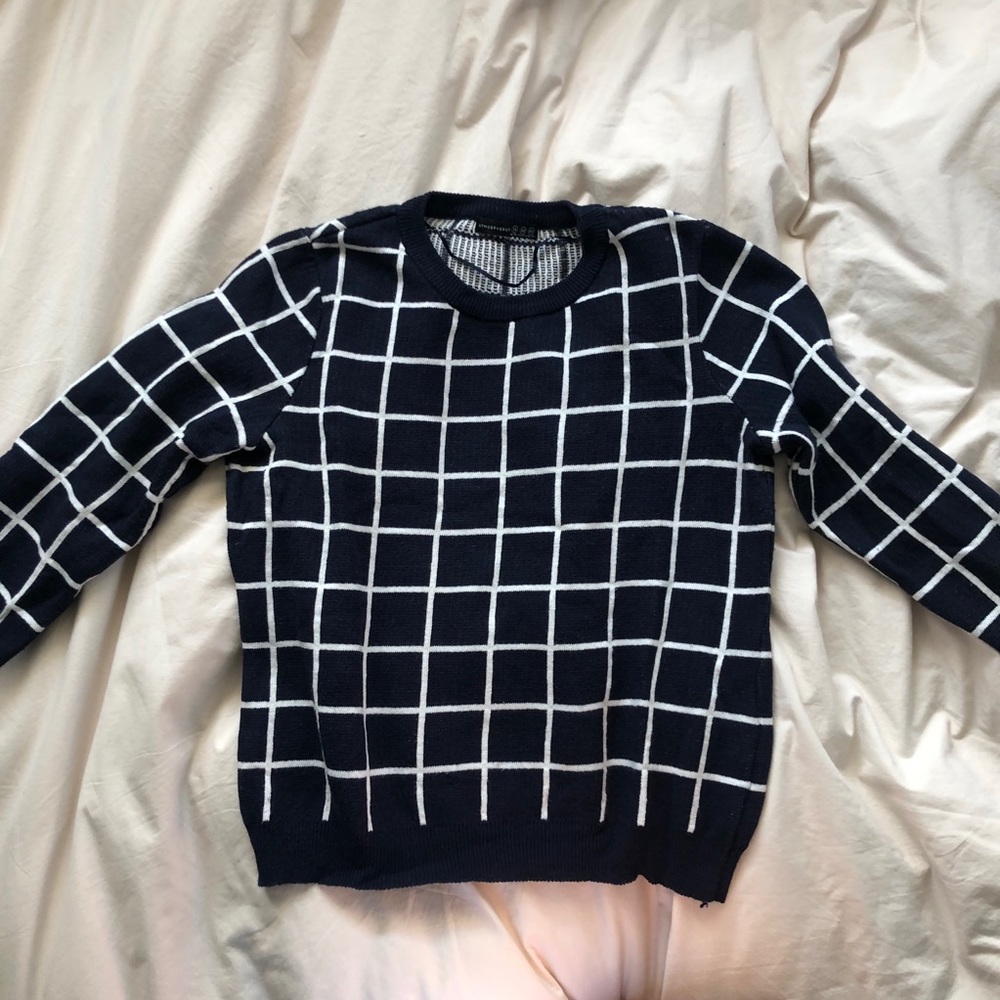 Primark Atmosphere Navy and White Grid‎ Sweater